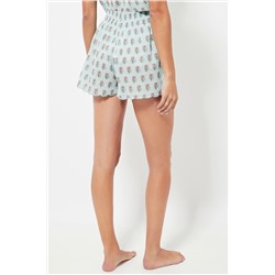 Short de pijama cintura alta - Azul claro