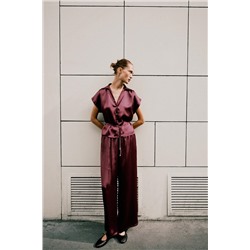 SATIN SHIRT WITH BELT