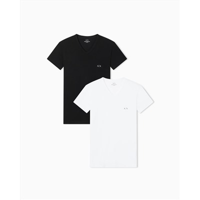 Pack of 2 jersey t-shirts with V-neck
