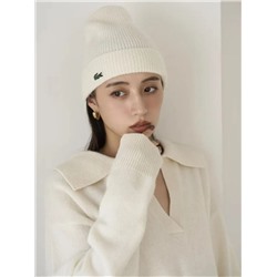 Осенне-зимняя теплая вязаная шапка ЛАКОСТ*Е