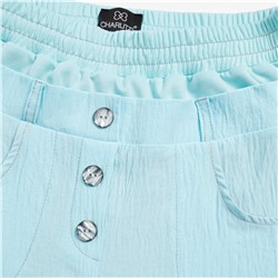 Брюки с двойным поясом, Раскованный шик (лазурные)