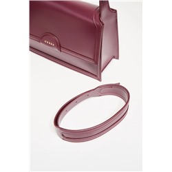 GUESS Bandolera de piel Isa - Burdeos