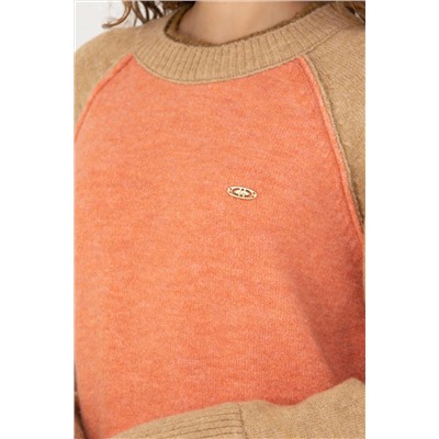 Kadın Somon Bisiklet Yaka Kazak