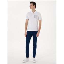 Beyaz Slim Fit Polo Yaka Tişört