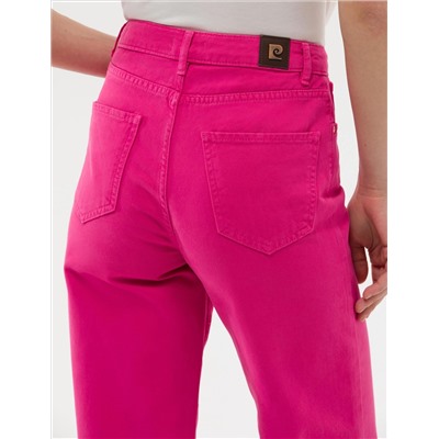 Fuşya High Waist Flare Fit Jean Pantolon