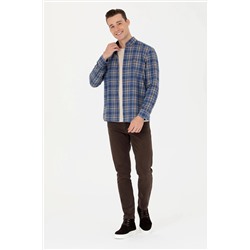 Erkek Mavi Uzun Kollu Gömlek