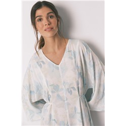 Camisón largo cruzado cinturón