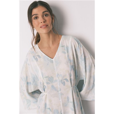 Camisón largo cruzado cinturón