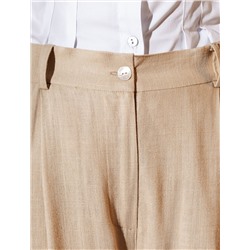 Свободные брюки палаццо на эластичном поясе изо льна с вискозой