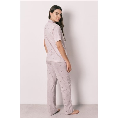 Pijama camisero algodón rayas Grogu