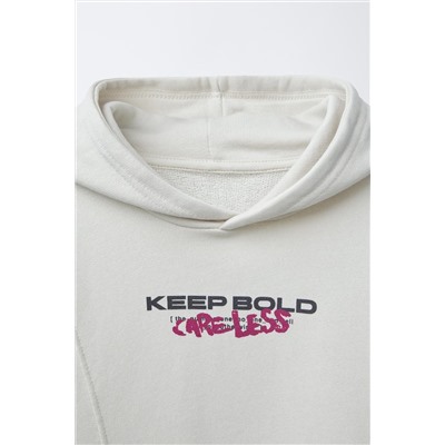 SLOGAN PRINT HOODIE