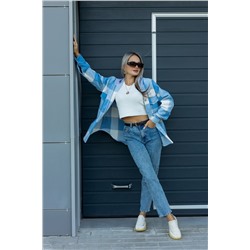 Рубашка женская в клетку с капюшоном РЖКК-01