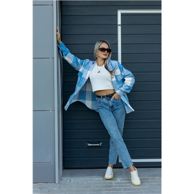 Рубашка женская в клетку с капюшоном РЖКК-01