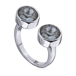 Кольцо Теннис (кристаллы SW дымчато-серые 8мм; покрытие родий), Есть комплект