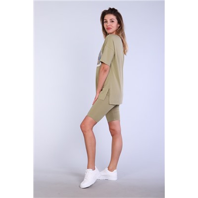 Костюм женский с велосипедками и футболкой тк-246а.гол