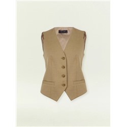 Однобортный жилет из костюмной шерсти, GL094/ant
