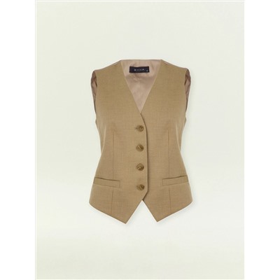Однобортный жилет из костюмной шерсти, GL094/ant