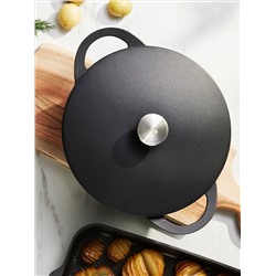 Кастрюля, 28 см, 6.3 л, с крышкой, с покрытием, алюминий, чёрная, Agile