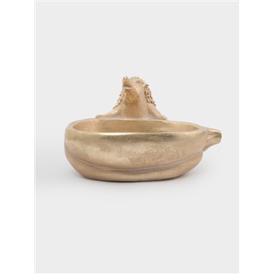 Конфетница, 20х18 см, полирезин, золотистая, Еж с тыквой, Light pumpkin