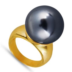 Кольцо (Майорка 16мм темно-серая; покрытие золото), Есть комплект