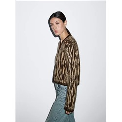 Alpaca wool blend animal print cardigan