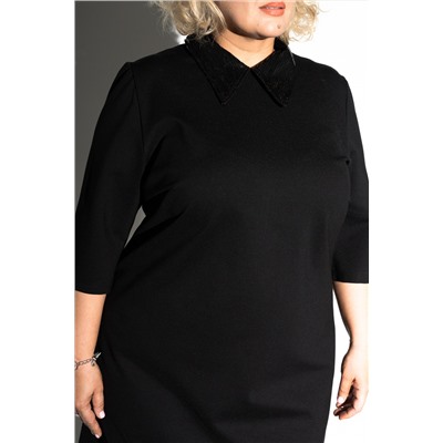 Платье с пайеточным воротом