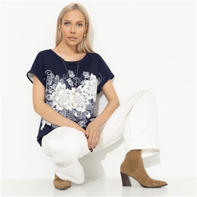 Футболка свободной посадки, Жду чудо (floral print)