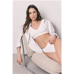 Top halter liso clean cut blanco