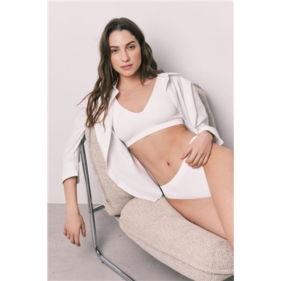 Top halter liso clean cut blanco