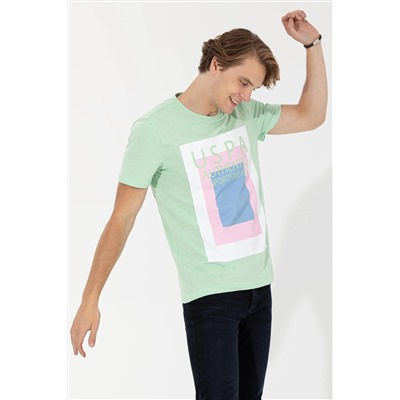 Erkek Mint Bisiklet Yaka Tişört