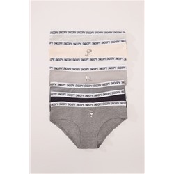 Pack 7 bragas anchas algodón multicolor Snoopy