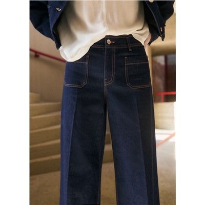 Jeans wideleg bolsillos rinse wash