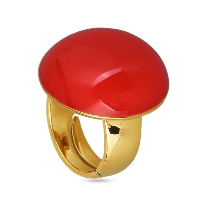 Кольцо 2см Геометрия (эмаль алая; покрытие золото), Есть комплект