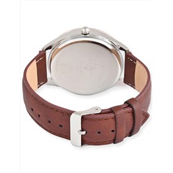 MENS BROWN STRAP GOLD ACCENT WATCH