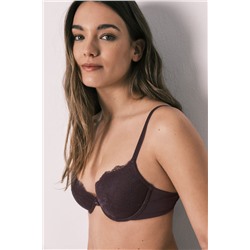 Sujetador clásico relleno encaje morado BEAUTIFUL
