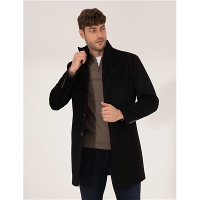 Siyah Slim Fit Palto