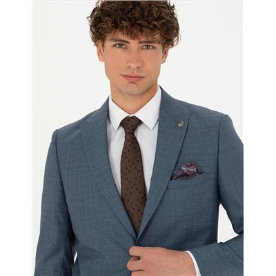 %100 Yün Koyu Mavi Ekstra Slim Fit Takım Elbise