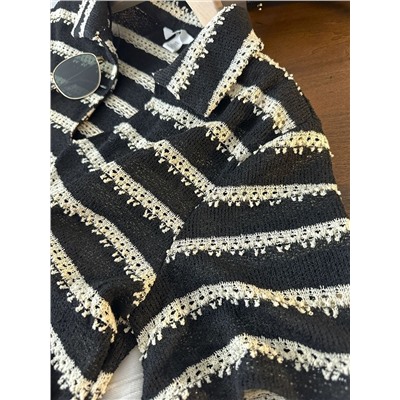 Женский ажурный вязаный топ поло   Н*М