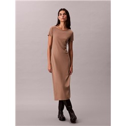 Cotton Contour Rib Short Sleeve Dress