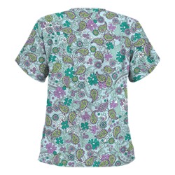 UA Perfect Paisley Pepperminty Scrub Top