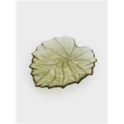 Блюдо, 16х14 см, стекло, зеленое, Лист, Autumn forest