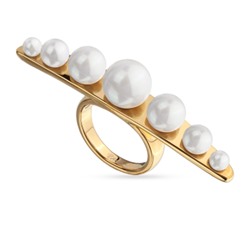 Кольцо Просекко (Майорка 4-10мм белая; покрытие золото), Есть комплект