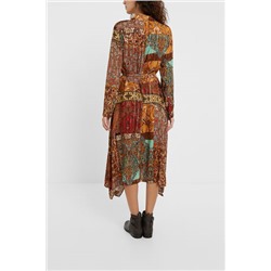 Vestido camisero estampado metalizado