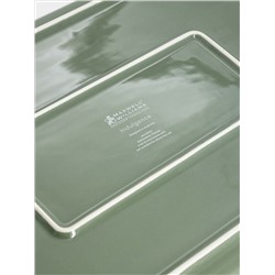 Форма для запекания, 36х24 см, фарфор P, прямоугольная, серо-зеленая, Indulgence