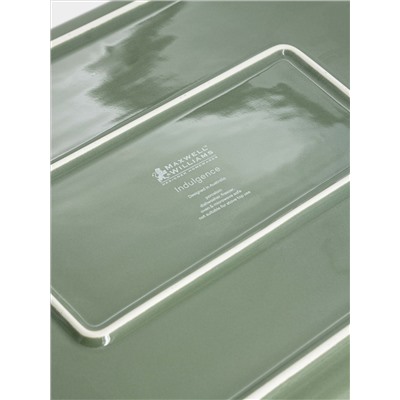 Форма для запекания, 36х24 см, фарфор P, прямоугольная, серо-зеленая, Indulgence