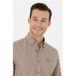 Erkek Camel Uzun Kollu Gömlek