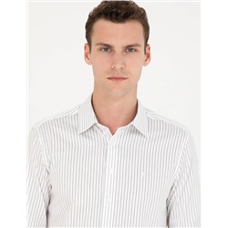 Haki Slim Fit Uzun Kollu Gömlek