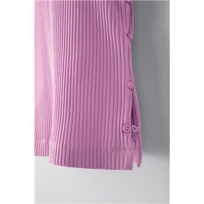 BUTTONED RIBBED T-SHIRT