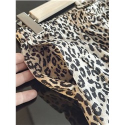 Женские хлопковые брюки с леопардовым принтом