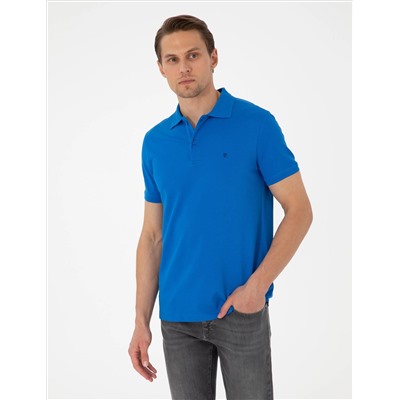Saks Slim Fit %100 Pamuk Polo Yaka Basic Tişört